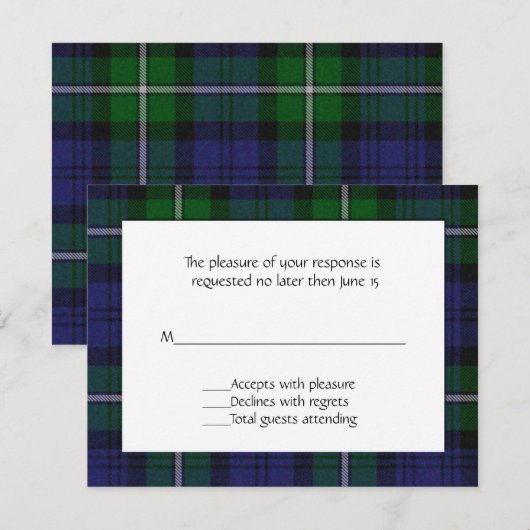 Forbes Pset RSVP-kaart RSVP Kaartje (Voorkant / Achterkant)