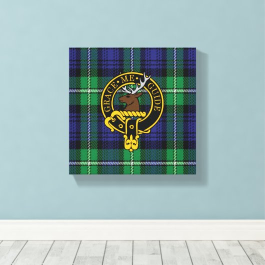 Forbes Scottish Crest en Tartan Canvas print (Insitu (Houten vloer))