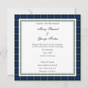 Forbes Scottish Wedding Square Invitation Kaart