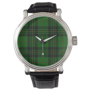 Forbes tartan green black plaid horloge