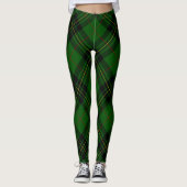 Forbes tartan green black plaid leggings (Voorkant)