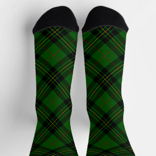 Forbes tartan green black plaid sokken