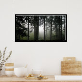 "FORBIDDEN MISTS" Green Misty Forest Foto Poster (Keuken)