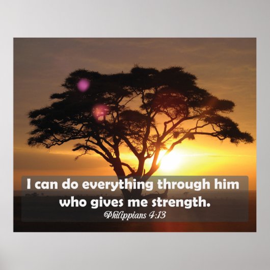 Force Bible Verse Philippians 4:13 Poster (Devant)