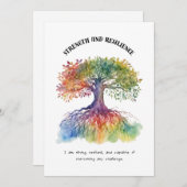 Force et résilience Carte d'affirmation positive (Devant / Derrière)