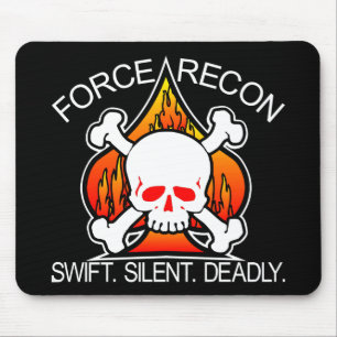 Force Recon Skull Black Muismat