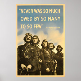 Force Royale Affiche WWII Citation Churchill, Brit