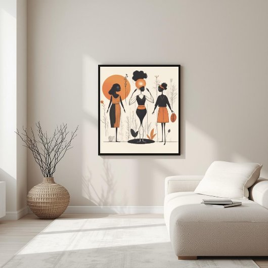 Force Silencieuse – Art mural abstrait féminin