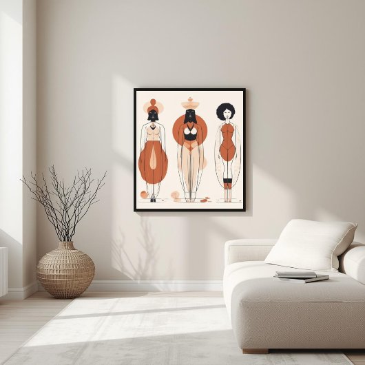 Force Silencieuse – Art mural abstrait féminin