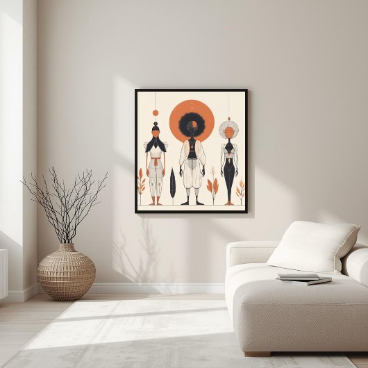Force Silencieuse – Art mural abstrait féminin I