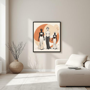 Force Silencieuse – Art mural abstrait féminin III