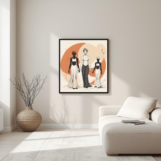 Force Silencieuse – Art mural abstrait féminin III