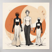 Force Silencieuse – Art mural abstrait féminin III (Devant)