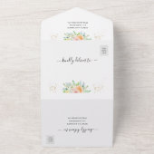 Forceau rose vif Faire-part de mariage tout en un (Dehors)