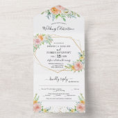 Forceau rose vif Faire-part de mariage tout en un (À l'intérieur)