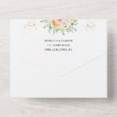 Forceau rose vif Faire-part de mariage tout en un (Verso)