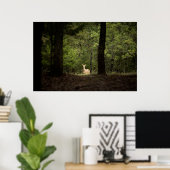 Forces | A White Tailed Deer in the Woods Poster (Thuiskantoor)