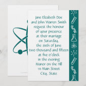 Forces attractives en Faire-part de mariage Turquo (Devant / Derrière)