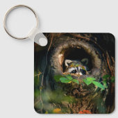 Forces | Raccoon Peeking Sleutelhanger (Voorkant)