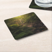 Forces | Sunlight Highlights Waterfall Vierkante Kartonnen Onderzetter (Schuin)