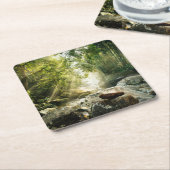 Forces | Tropical Jungle Forest Vierkante Kartonnen Onderzetter (Schuin)