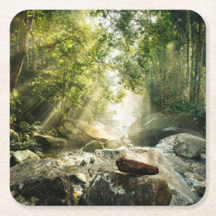 Forces Tropical Jungle Forest Vierkante Kartonnen Onderzetter