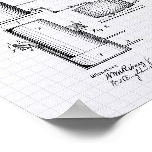 Forcing bier 1879 Patent Art - Lijnd Peper Poster (Hoek)