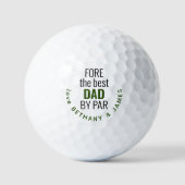 Fore Best Dad By Par van Kinder naam Golfballen (Voorkant)