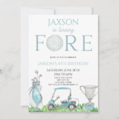 Fore Blue Golf 4e verjaardag Kaart (Voorkant)