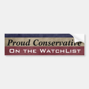 Fore conservatief op de Douane WatchList Bumpersticker