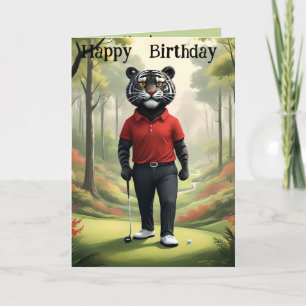 Fore: een tijger die golft, verjaardagsgolf, Kaart