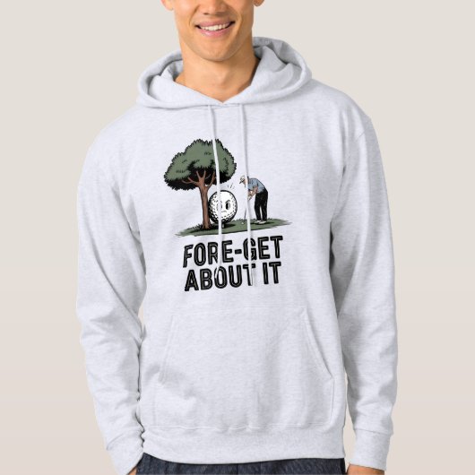 Fore-Get About It – Funny Golf Cartoon with Tree Hoodie (Voorkant)