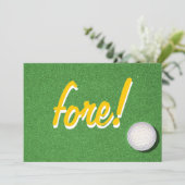 Fore Golf Birthday Party Kaart (Staand voorkant)