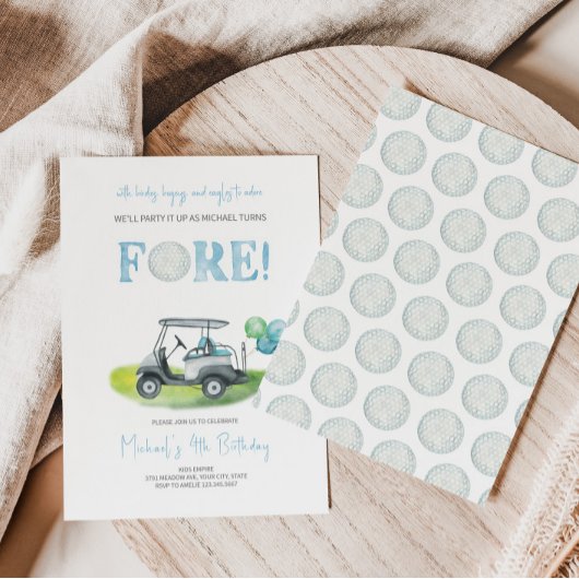 Fore Mini Golf Boy Invitation Anniversaire