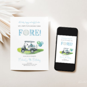 Fore Mini Golf Boy Invitation Anniversaire