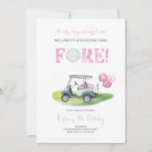 Fore Mini Golf Girl Invitation Anniversaire (Devant)