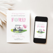 Fore Mini Golf Girl Invitation Anniversaire