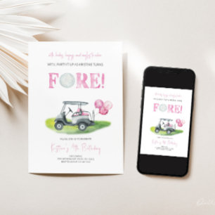 Fore Mini Golf Girl Invitation Anniversaire