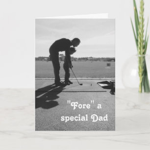 "Fore" Special Dad, Son and Father Golf Verjaardag Kaart
