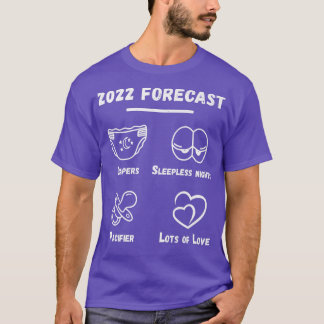 Forecasts 2022 Future Mom and Dad pregnancy announ T-shirt