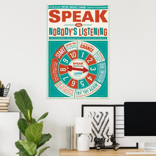 Foreign Language classroom poster (Speak like…) (Bureau à domicile)