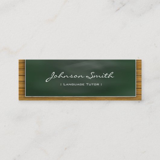 Foreign Language Tutor - Cool Blackboard Personal Mini Visitekaartje (Voorkant)