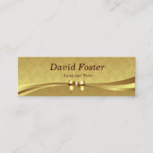 Foreign Language Tutor - Shiny Gold Damask Mini Visitekaartje (Voorkant)