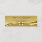Foreign Language Tutor - Shiny Gold Damask Mini Visitekaartje (Achterkant)