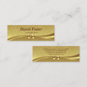 Foreign Language Tutor - Shiny Gold Damask Mini Visitekaartje (Voorkant / Achterkant)