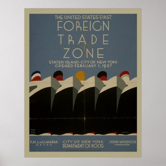 Foreign Trade Zone Vintage Poster (Voorkant)