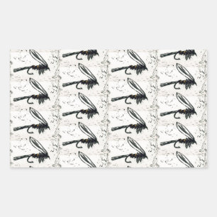 forel, baars en kwark drie vispierpillen rechthoekige sticker