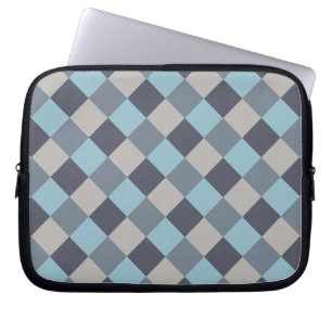 Forel Blauw Grijs Katoen Zaad Schachbrett Laptop Sleeve