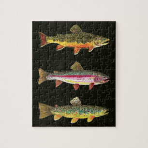 forel - Bruin, regenboog, Brook Legpuzzel