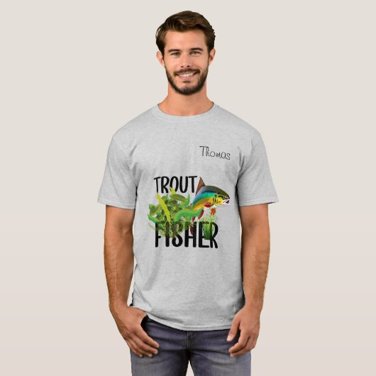 Forel Fisher Regenboogforel in natuurlijke omgevin T-shirt (Voorkant volledig)